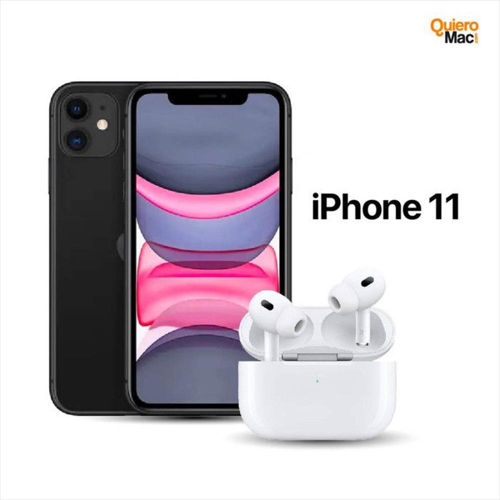 Iphone 11 Negro 64Gb Reacondicionado + Airpods Pro Aaa