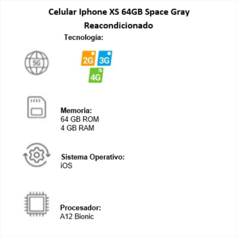 Iphone Xs 64Gb Gris Espacial Reacondicionado img #5