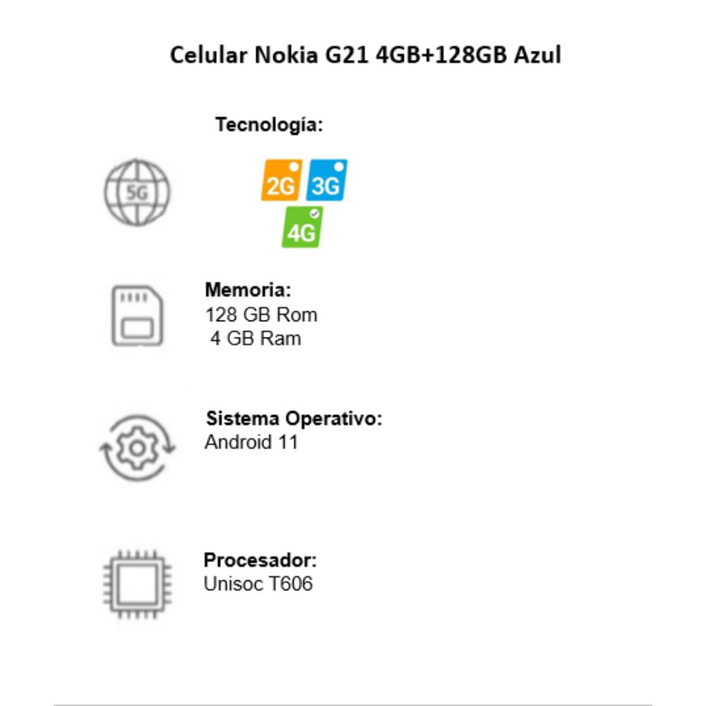 Celular Nokia G21 4Gb+128Gb Azul img #5