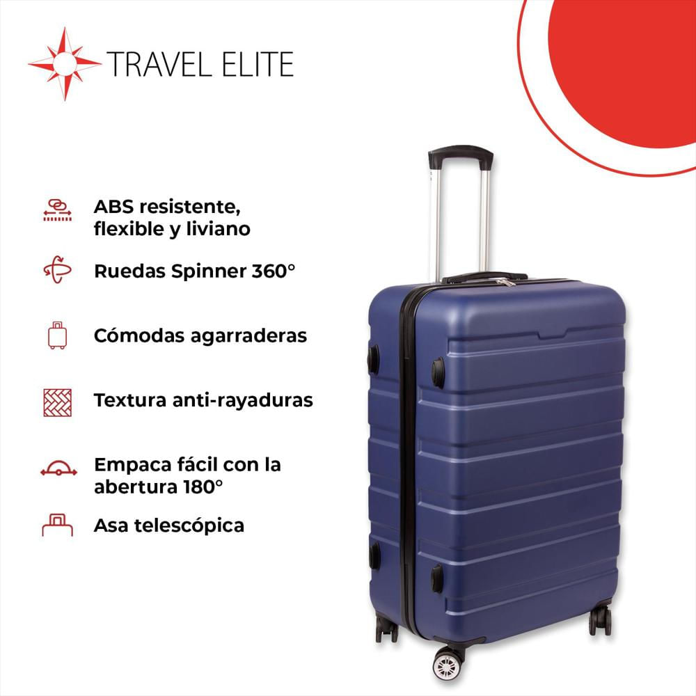 Maleta De Viaje Rigida Grande Bodega Policarbonato 4 Ruedas Azul img #2