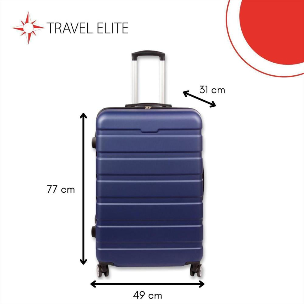 Maleta De Viaje Rigida Grande Bodega Policarbonato 4 Ruedas Azul img #3