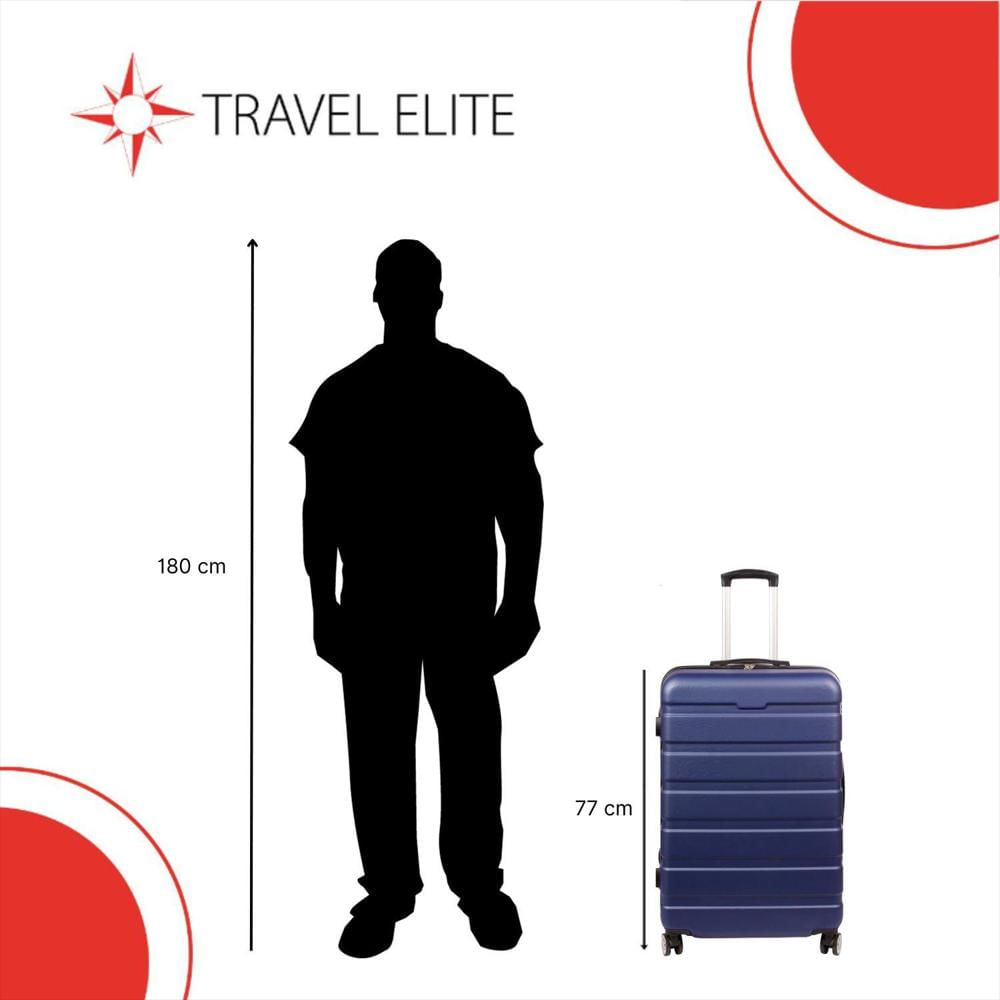 Maleta De Viaje Rigida Grande Bodega Policarbonato 4 Ruedas Azul img #4