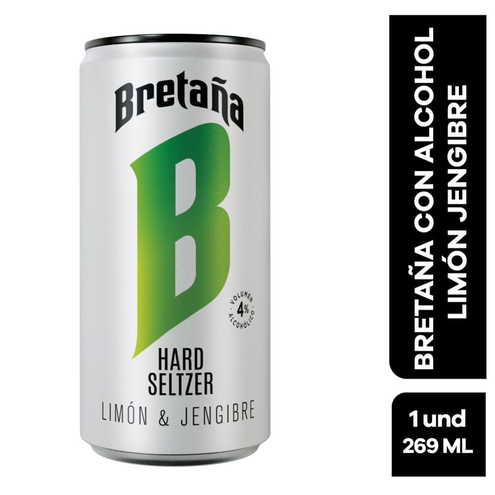 Bebida Con Alcohol BRETANA Limón Jengibre Lata (269 ml)