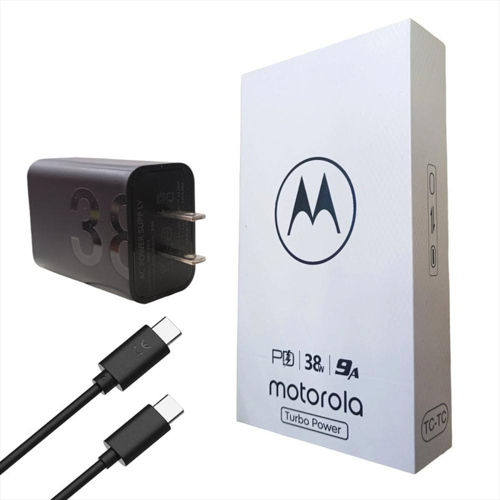 Cargador Motorola, Turbo Power, 38W, Cable Tipo C, Carga Rápida