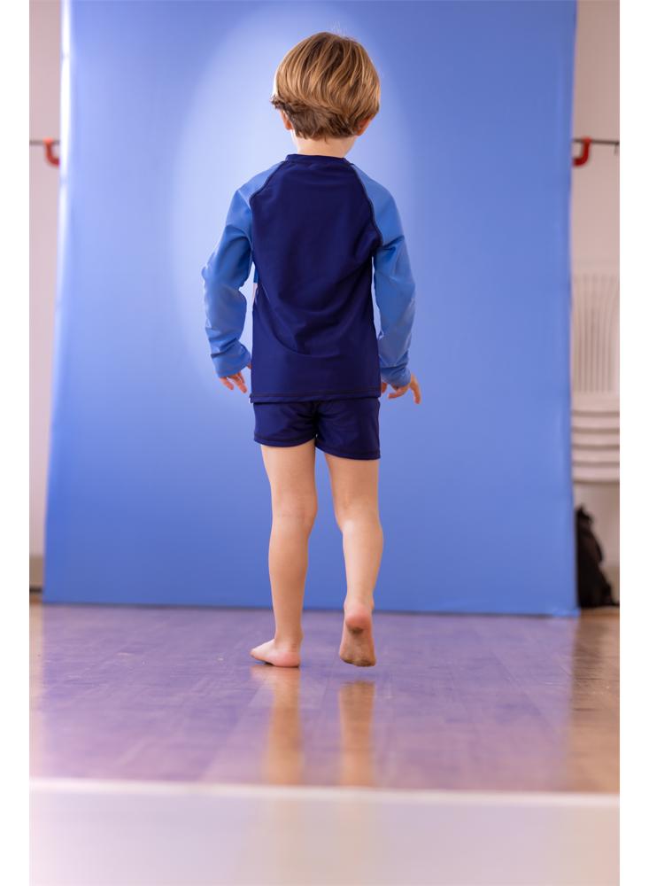 Conjunto De Baño Niño, Manga Larga Y Boxer,Figura Tiburon,Marca Amor Canelo, En Material Lycra Y Uv img #2