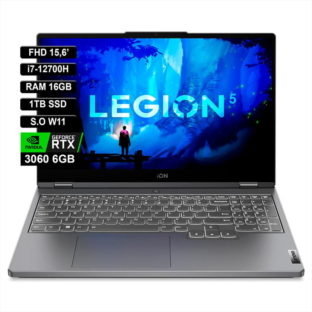 Portatil Gamer Lenovo 15,6' Intel I7 12700H Ram 16Gb 1Tb Ssd Rtx3060 Grey