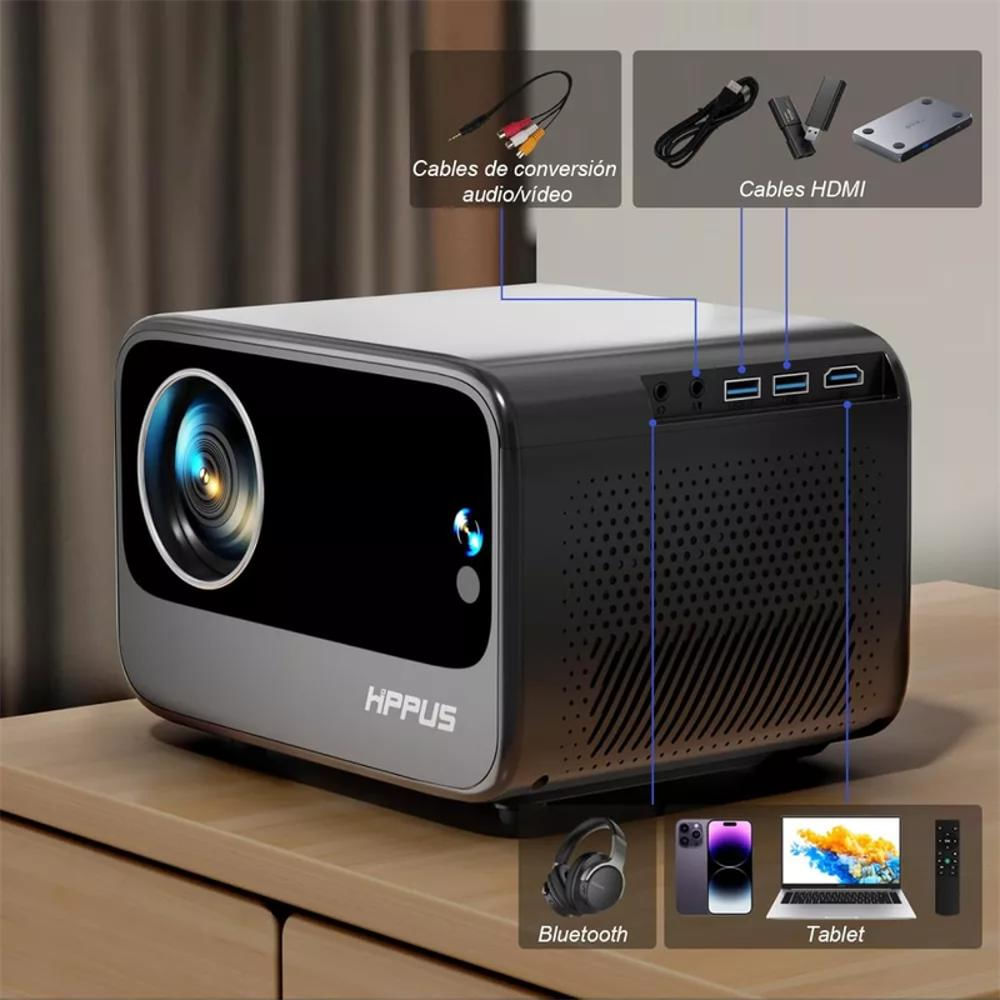 Proyector Smart 4K Hd Bluetooth 5.0 Wifi6 500Ansi Hippus K10 img #3