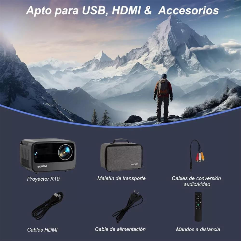 Proyector Smart 4K Hd Bluetooth 5.0 Wifi6 500Ansi Hippus K10 img #5