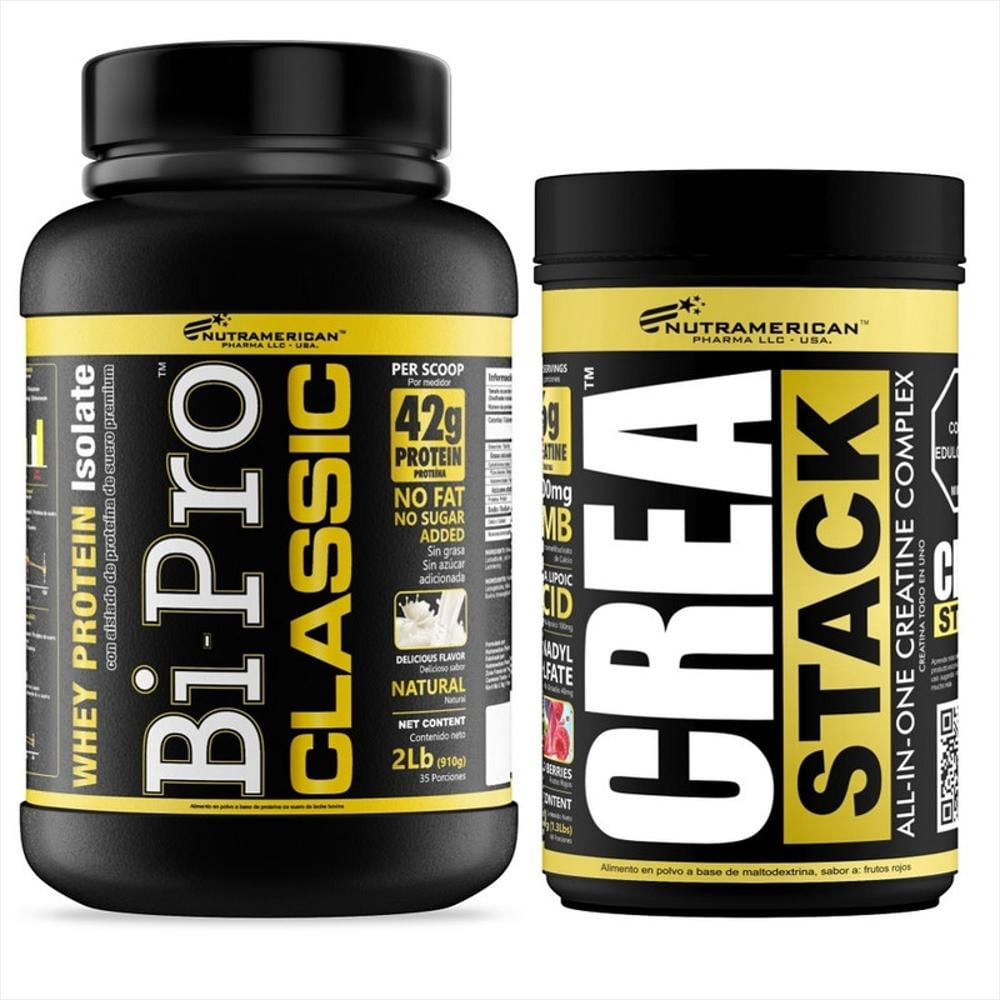 Combo Proteina Bipro Classic Natural 2 Lb + Creatina Crea Stack 1.3 Lb