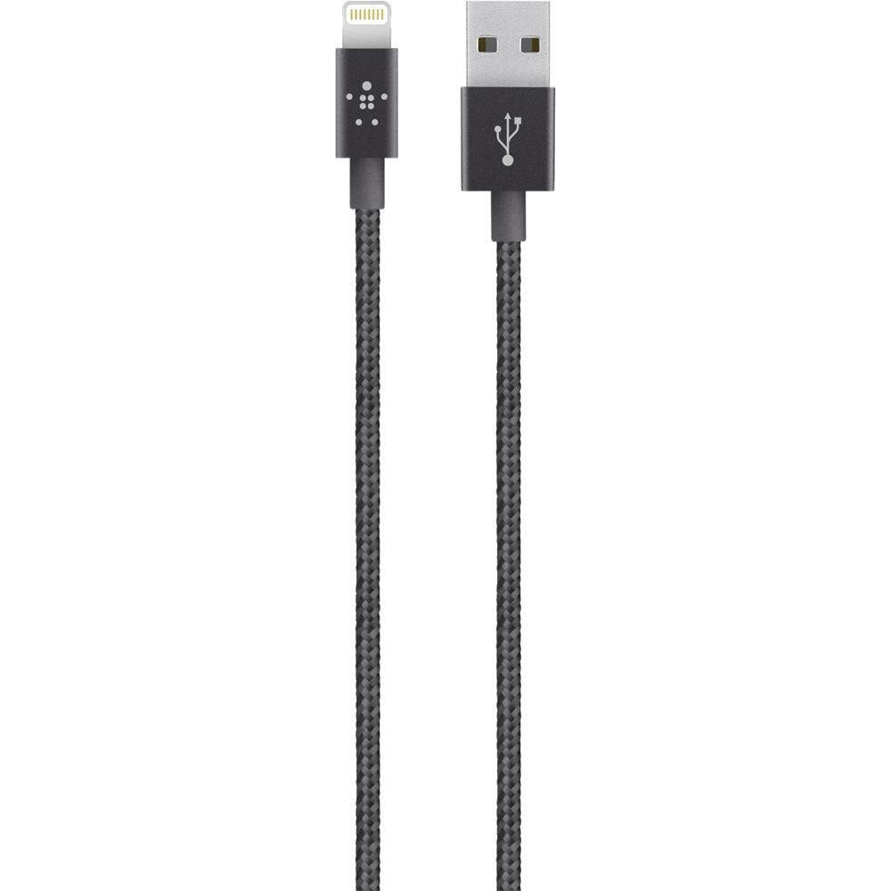 Cable Belkin Lightning Premium Negro Metalico