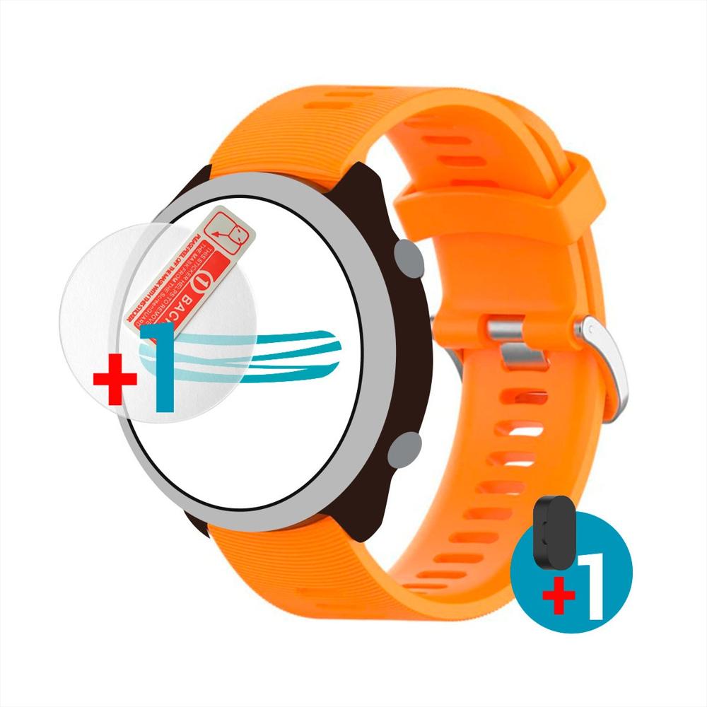 Correa De Silicona Para Garmin Forerunner 55 + Protector X 1 + Tapa Na
