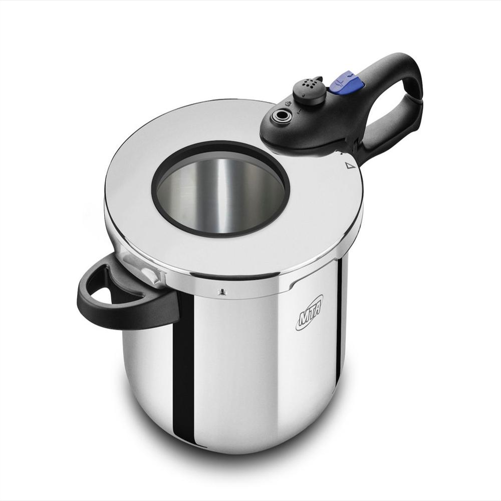 Olla A Presion Acero Inox 6L Induccion Con Visor Y Parrila Cozivapor