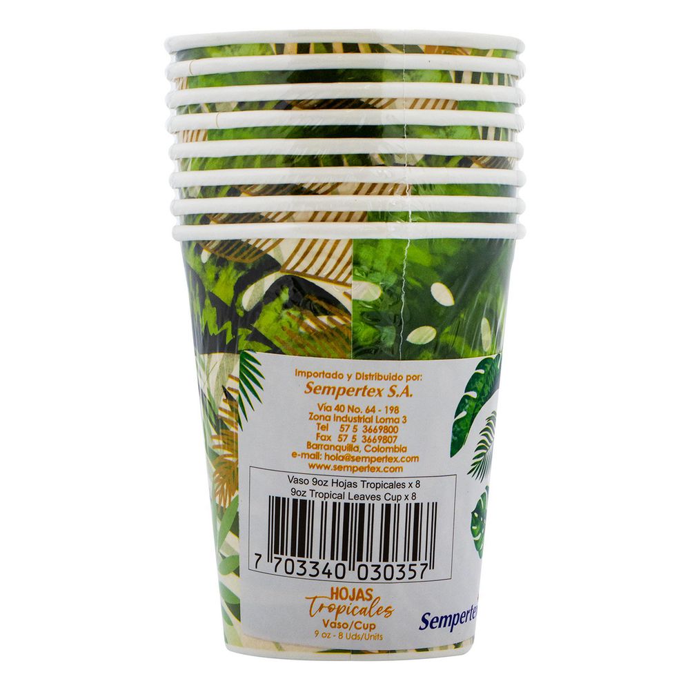 vaso SEMPERTEX HOJAS TROPICALES (1  und)