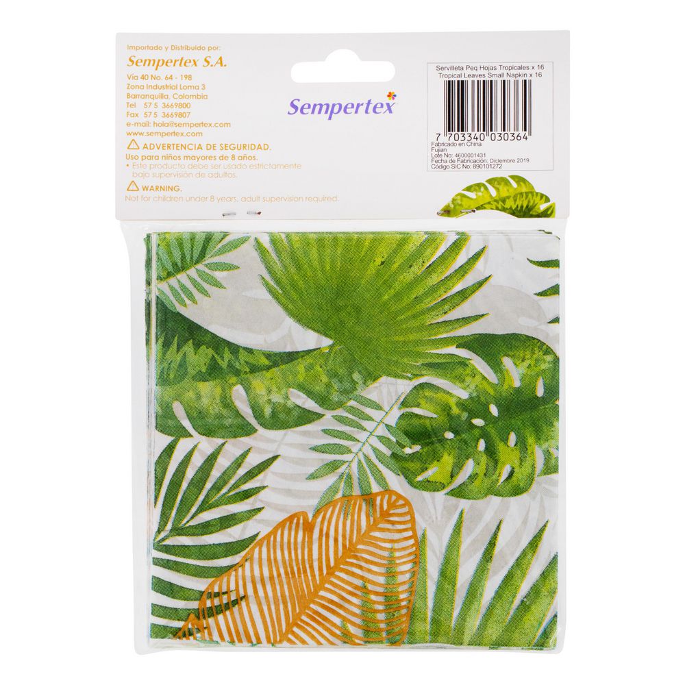 servilleta SEMPERTEX HOJAS TROPICALES (1  und) img #2