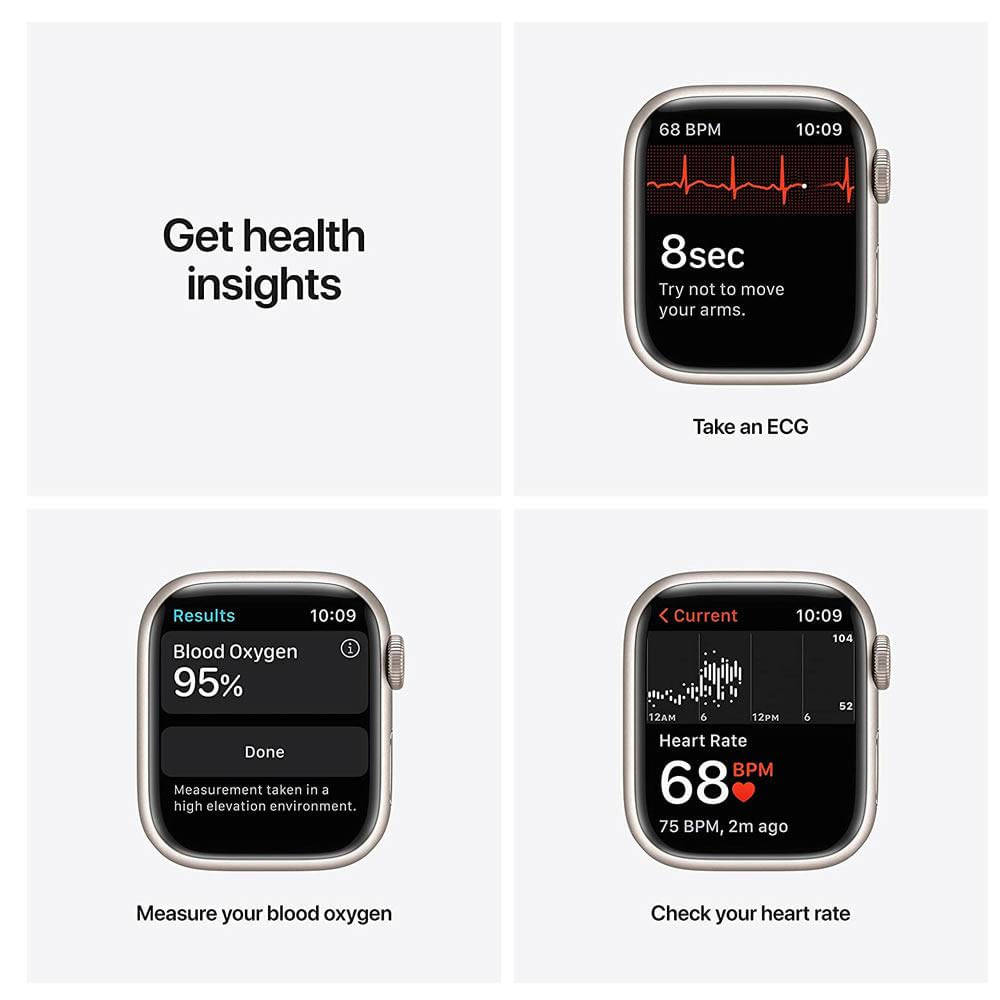 Apple Watch Serie 7 Con Gps Y Caja De Aluminio Starlight De 1.61 Pulgadas Con Correa Deportiva 41Mm img #3