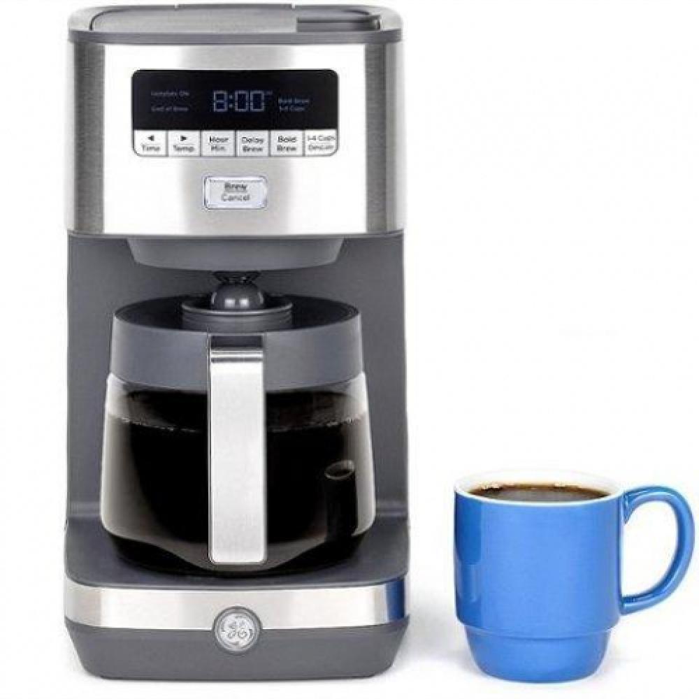 Máquina Cafetera Programable 12 Tazas Ge Con Jarra De Vidrio Acero