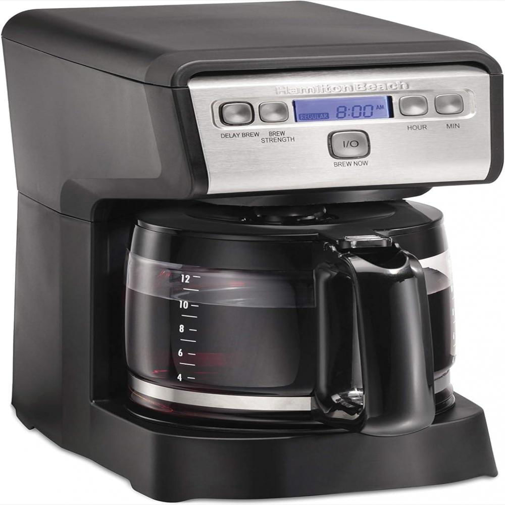 Máquina Cafetera 12 Tazas Hamilton Beach 46200 Compacta Programable Con Jarra De Vidrio Burosilicato Sin Goteo