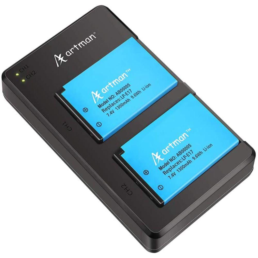 Paquete De 2 Baterías Lpe17 Artman Y Cargador Usb Dual Rápido img #1