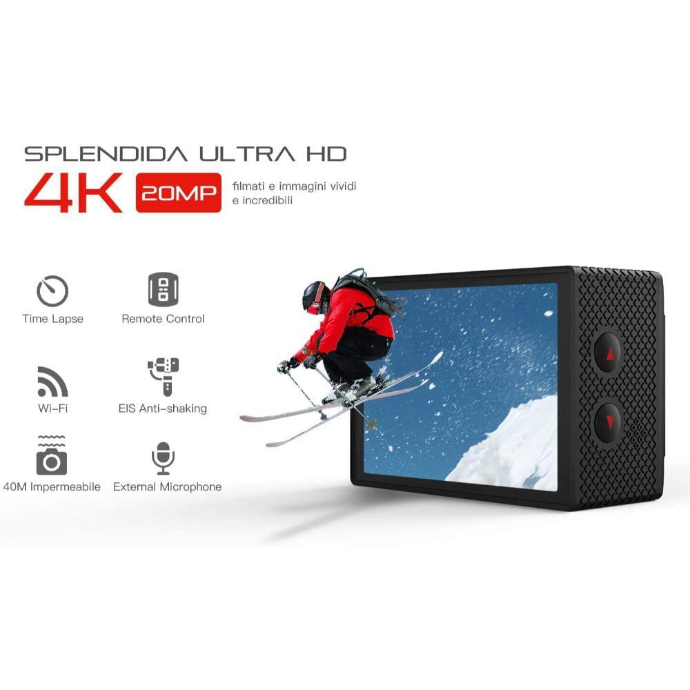 Cámara De Acción 4K Wi Fi Micrófono Cooau img #2