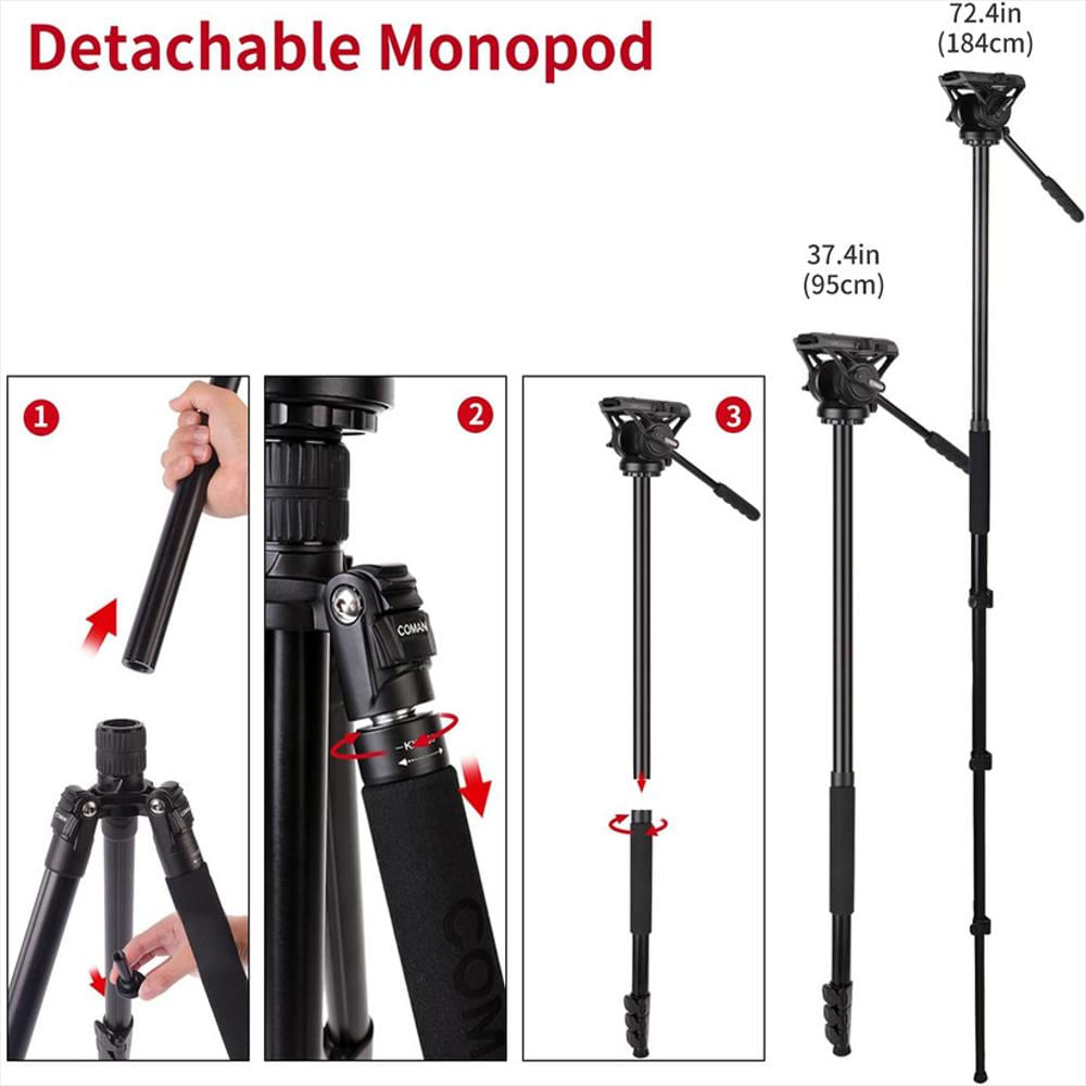 Trípode Monopie De Cámara Premium Coman img #2