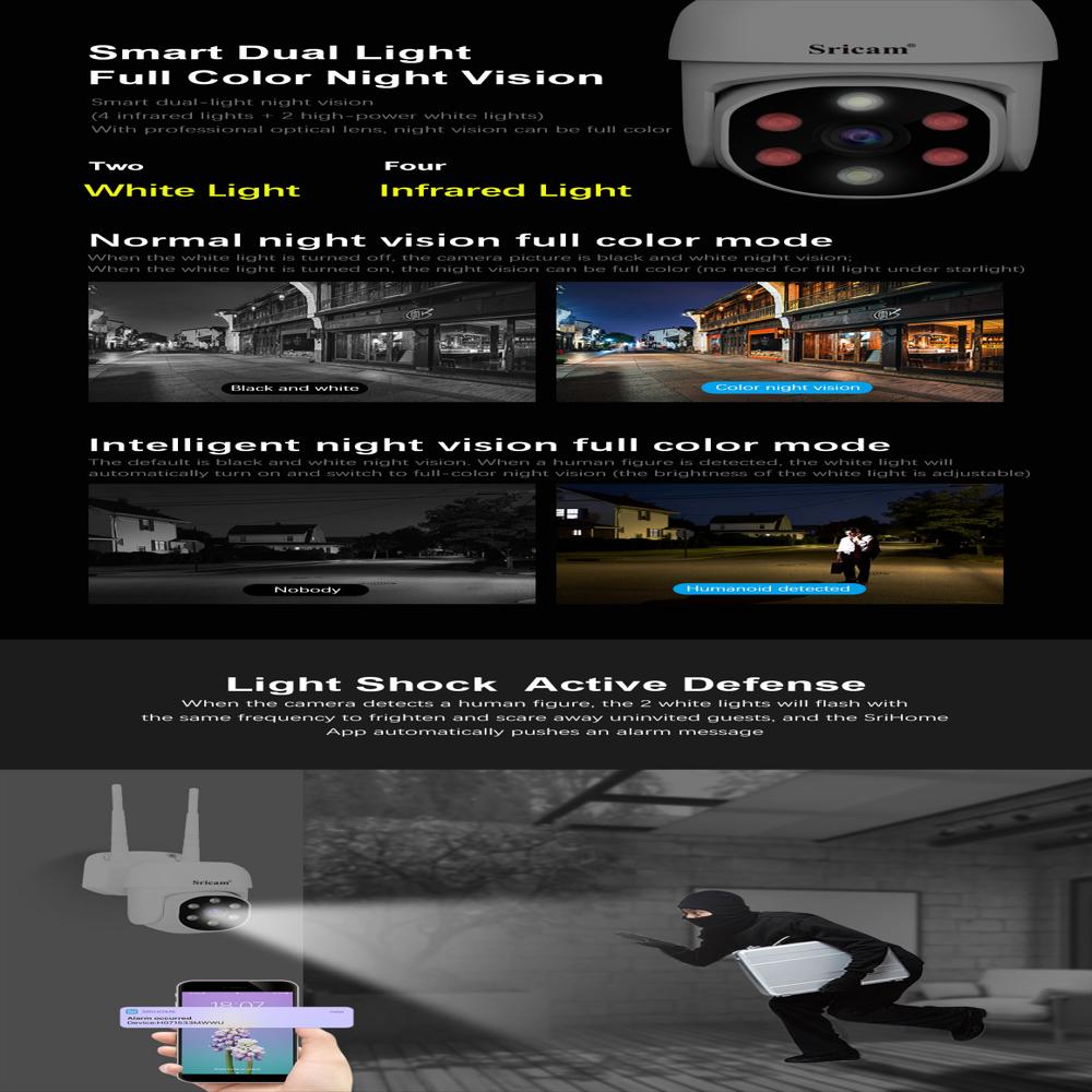 Camara Ip De Seguridad Exterior 1080 Domo 360 Ptz Wifi img #3