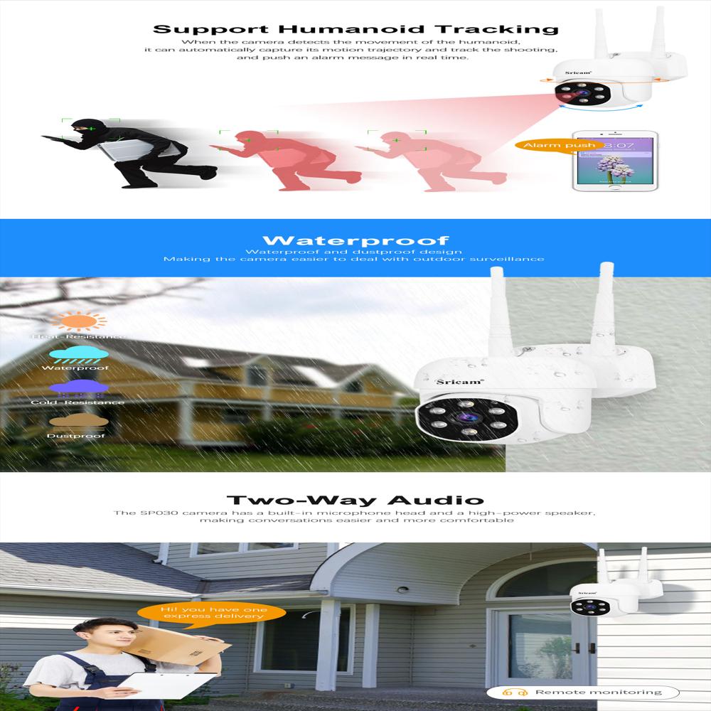 Camara Ip De Seguridad Exterior 1080 Domo 360 Ptz Wifi img #4