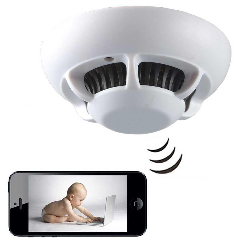 Camara Espia Sensor Detector Humo Wifi P2p Fullhd 1080P