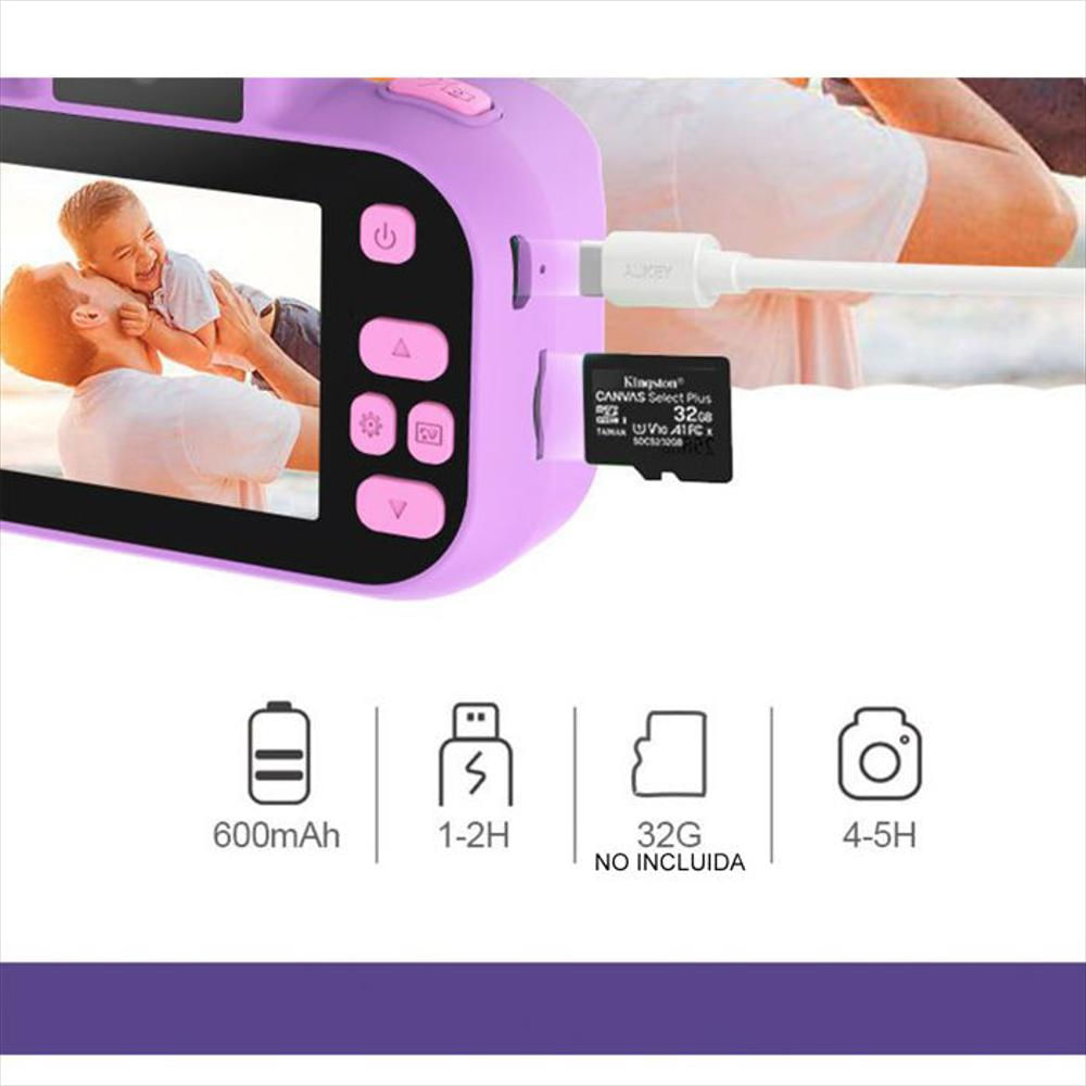 Camara Para Nios Multifuncion Con Flash Integrado Fina Alta Calidad Azul img #3