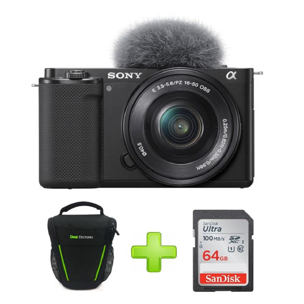 Cámara Sony Zv E10 16 50Mm+64Gb+Bolso Negra