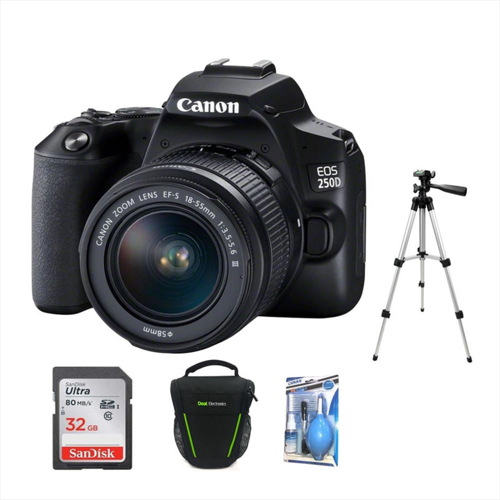 Canon 250D/Sl3+32Gb+Bolso+Kit+Trípode Lente 18 55 Canon 250D/Sl3+32Gb+Bolso+Kit+Trípode Lente 18 55