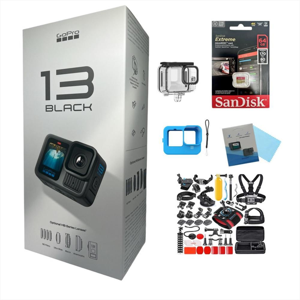 Cámara Gopro Hero13+64Gb+Kit+Funda+Vidrios+Carcasa