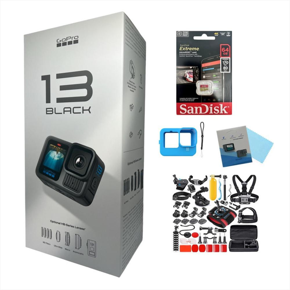 Cámara Gopro Hero13+64Gb+Kit+Funda+Vidrios