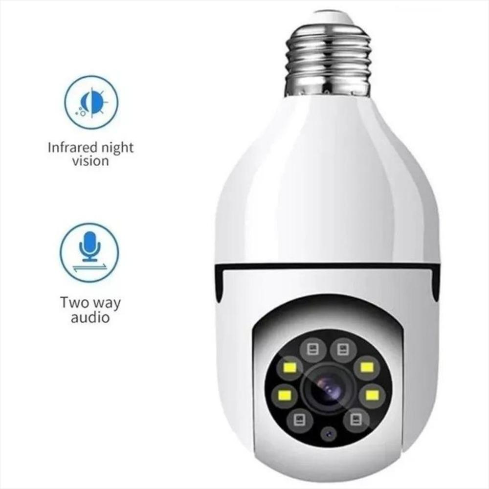 Camara Ip Rotica Tipo Bombillo Wifi 360° Vision Nocturna