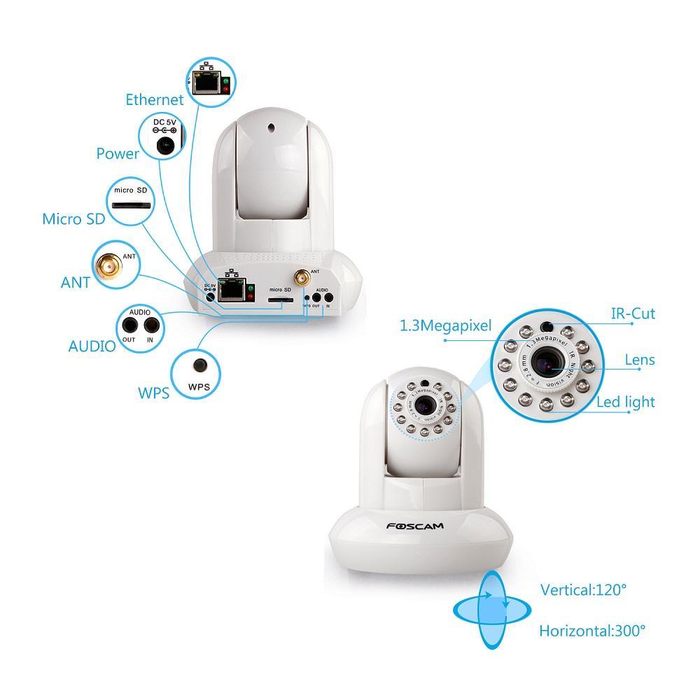 Cámara Seguridad Wifi Hd Foscam Fi9831p Interior Robótica Sd img #2