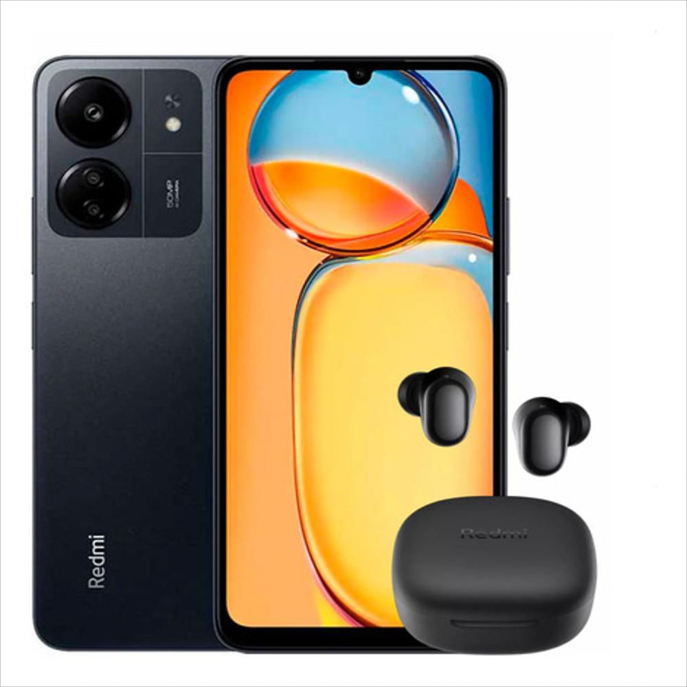 Celular Xiaomi Redmi 13C 128Gb /4Gb, Blk + Buds 6 Play, Blk