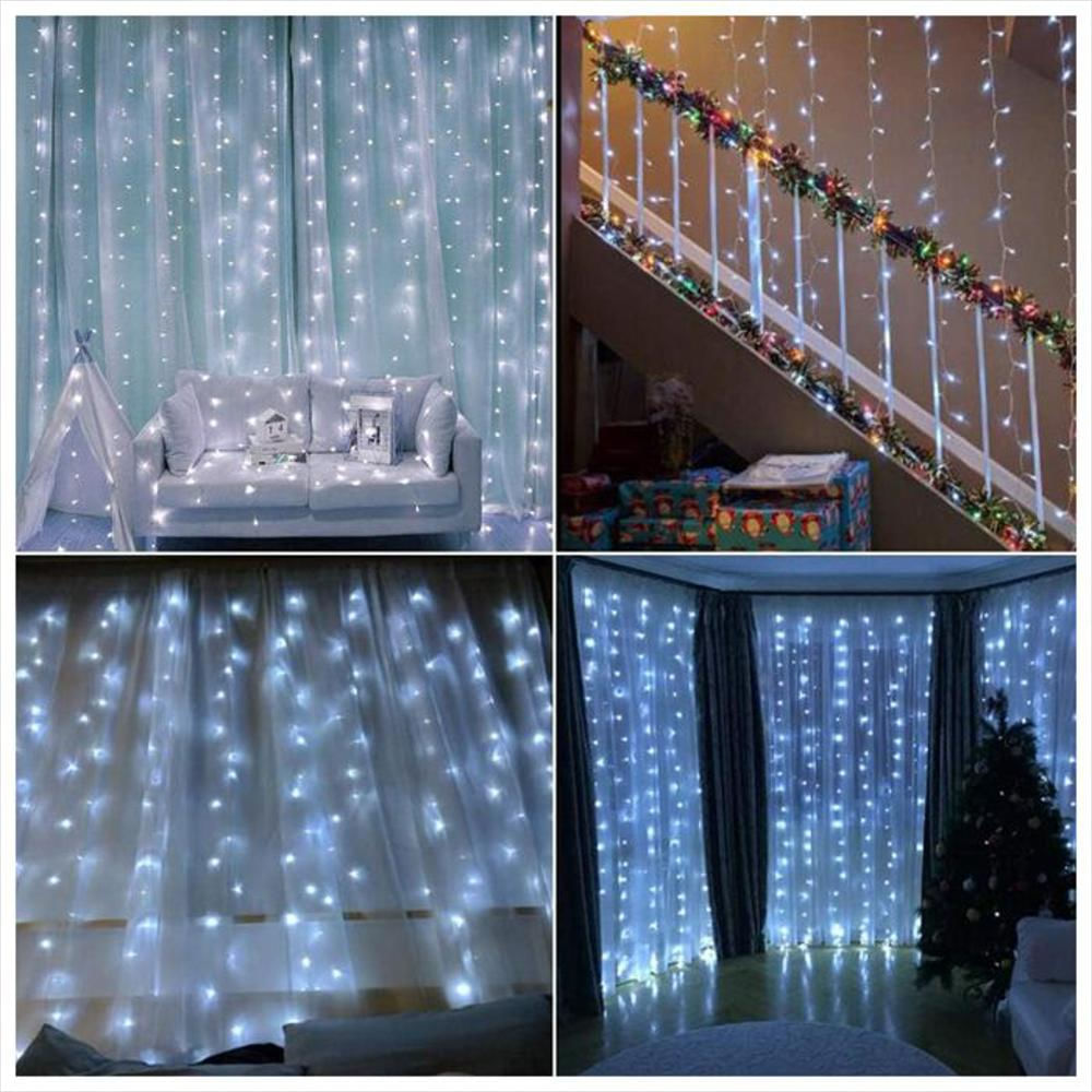 Cortina De Luces De Navidad Decorativas Para Exteriores Blancas 3X3 img #3