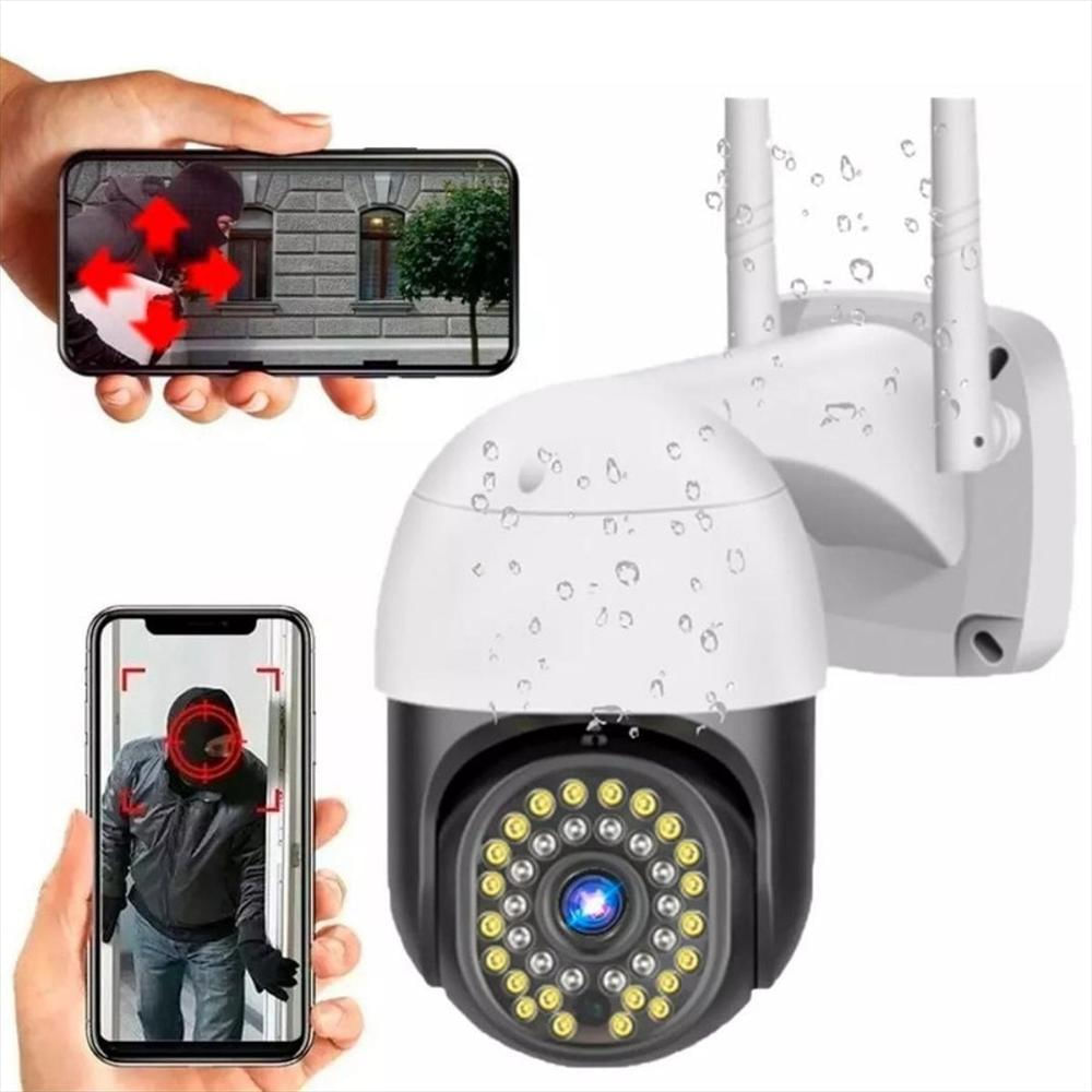Camara Ip Seguridad Exterior 1080 Domo 360 Land Wifi 16Leds Negro