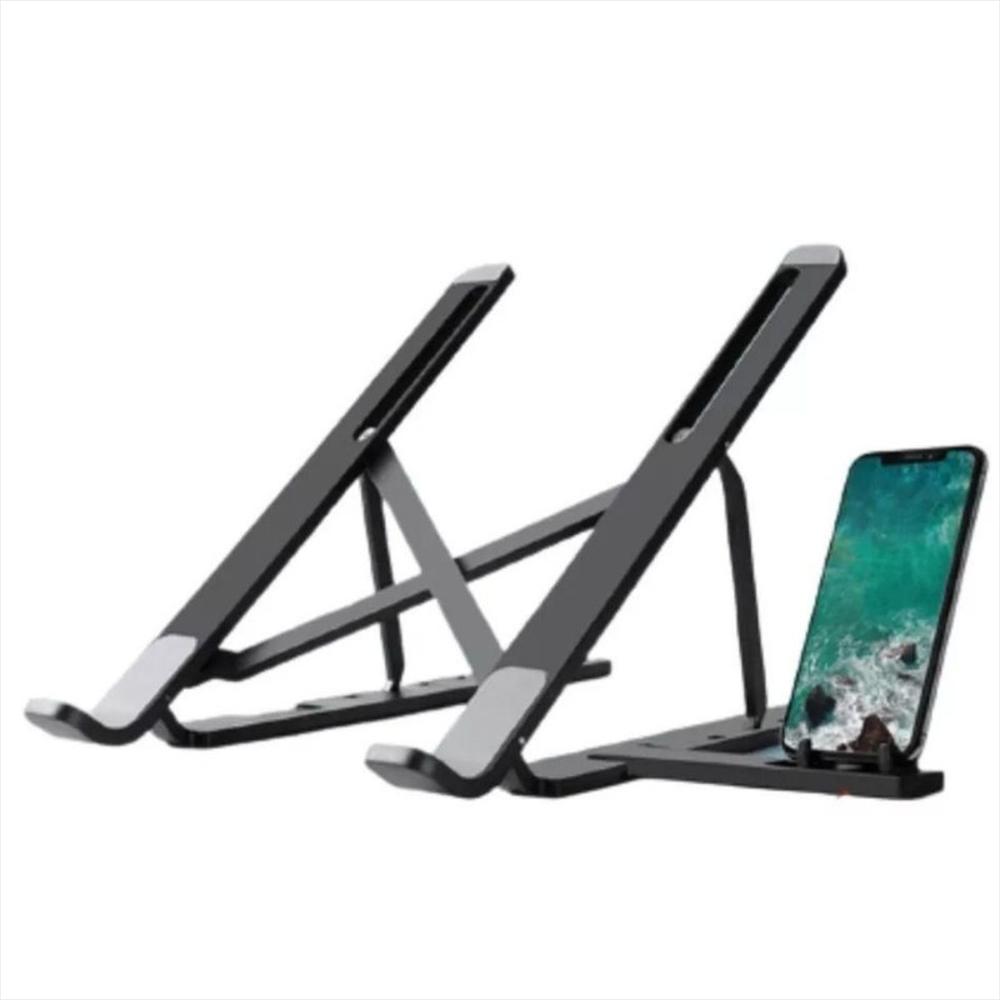 Base Soporte Portátil Laptop Y Celular Plegable Ergonómica Negro