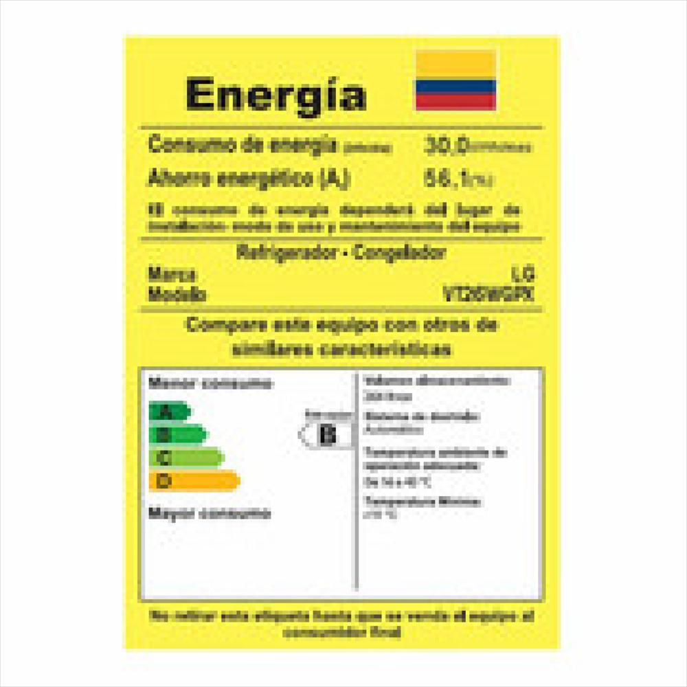 Nevera Lg No Frost Congelador Superior 264 Lt Vt26wgpx.Apzcclm img #5
