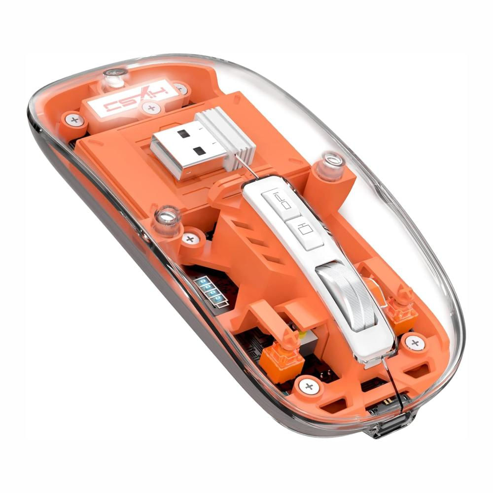 Mouse Inalámbrico Bluetooth 5.1 2.4G Mini Transparente Ma10