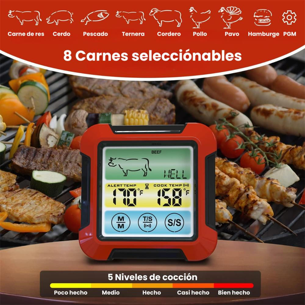 Termómetro De Cocina Carne Chef Digital Iluminado Sonda Acero img #4
