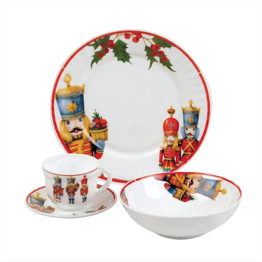 Vajilla Vitrocerámica Cascanueces 4 Puestos 16 Piezas Home Elements