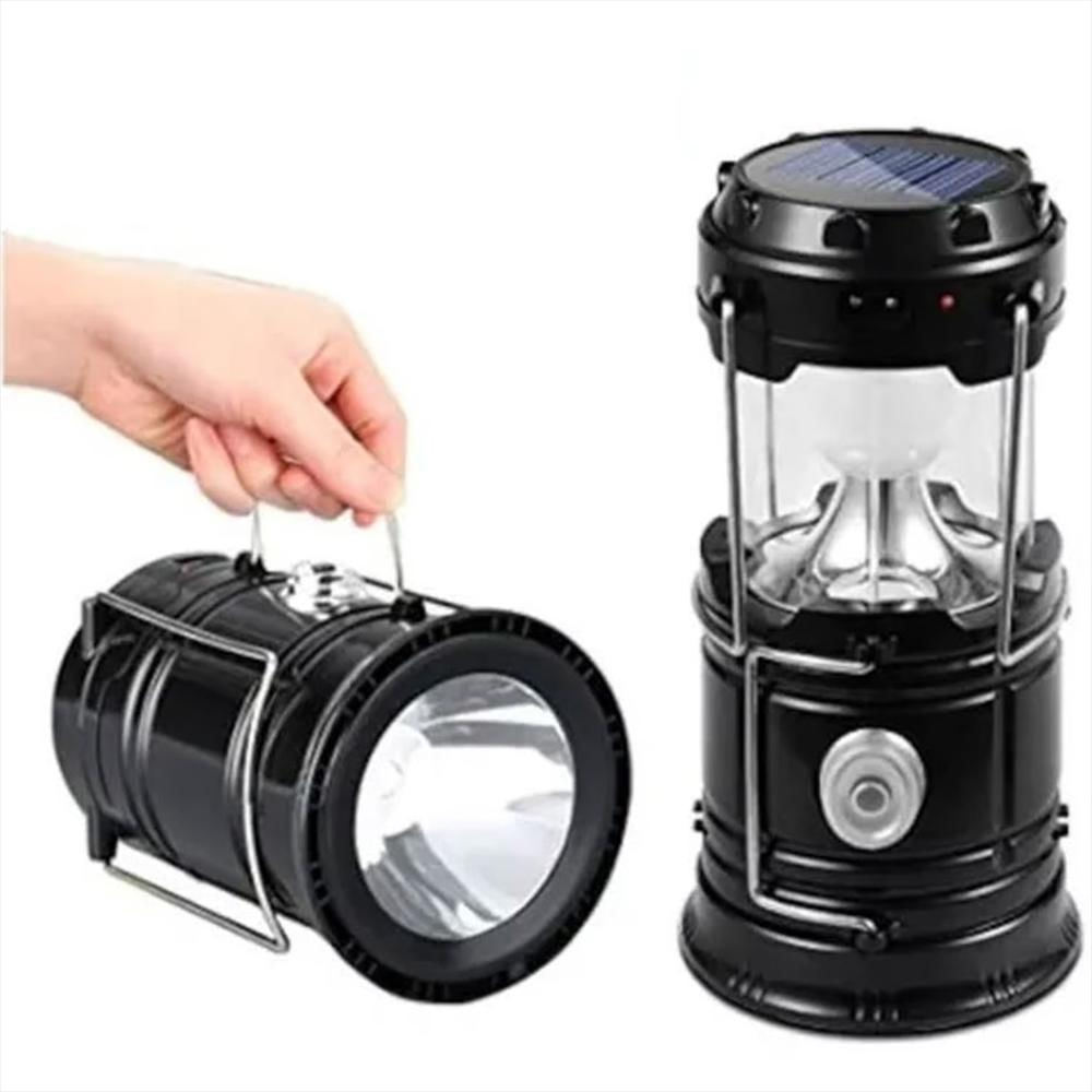 Lampara Recargable Solar Led Camping Emergencia Linterna Negro 5800