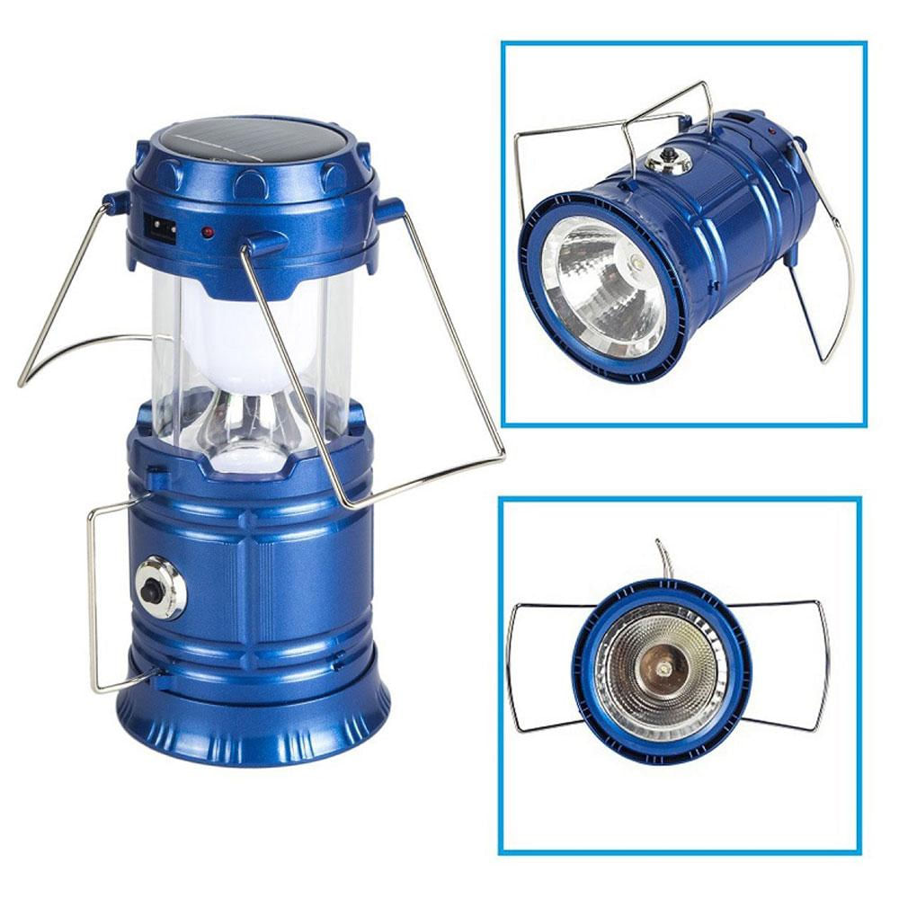 Lampara Recargable Solar Led Camping Emergencia Linterna Azul 5800