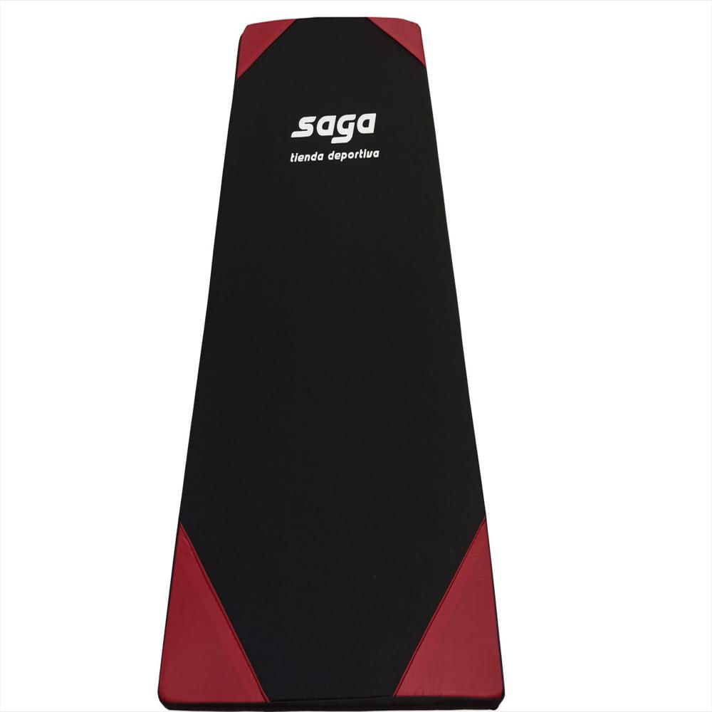 Colchoneta Profesional De Ejercicio 100X50x3 Cm Saga Impermeable Negra Con Esquinas Rojas