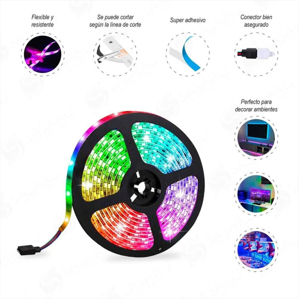 Cinta Luz Led Con Control Rgb 5Mts Multicolor