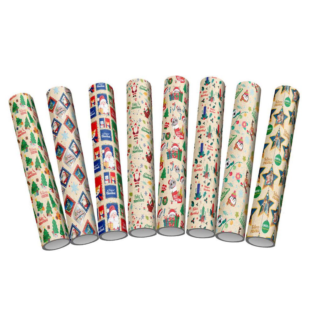 Rollo De Papel Regalo Navidad Kraft Display PRIMAVERA 3755481