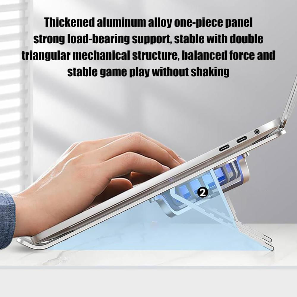 Soporte Ergonomico Aluminio Para Pc Tablet Doble Ventilador img #5