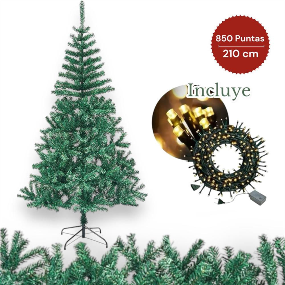 Lujoso árbol De Navidad Con Forma De Pino, 210 Cm, 1000 Ramas, Color Nieve, Blanco