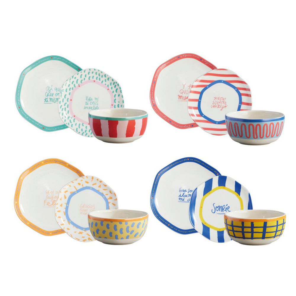 Vajilla 4 puestos 12 piezas CORONA VL128J040112